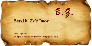 Benik Zámor névjegykártya